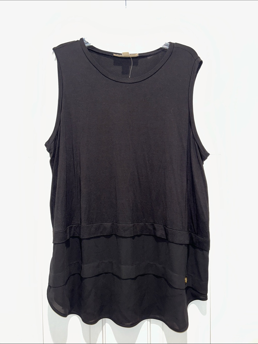 Michael Kors Black Sleeveless Layered Tank